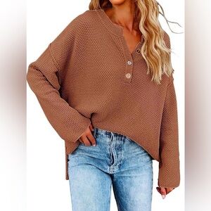 Cozy Waffle Knit Henley Sweater
